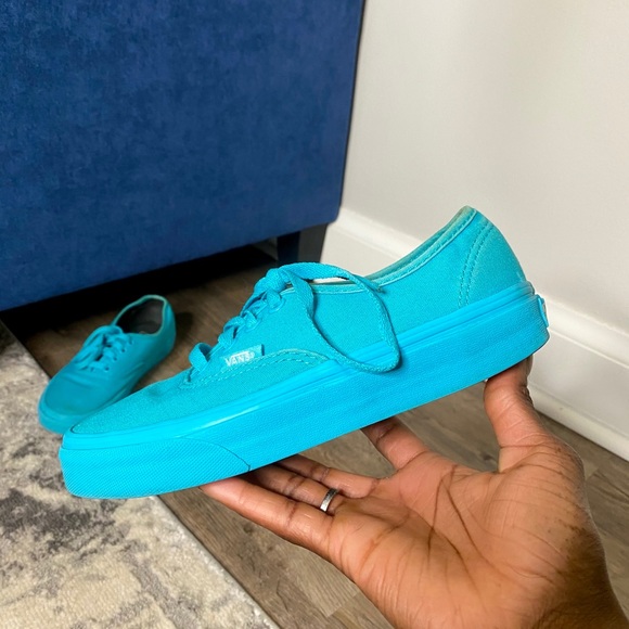 Vans Shoes - Vans Authentic Mono Blue Turquoise Shoes GC Size 6